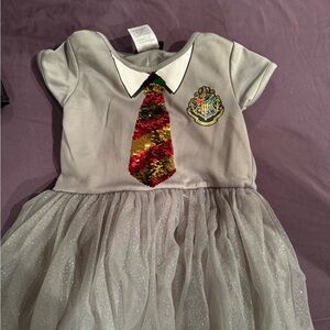 Warner Bros. Gray Wizard Costume Dress with Red and Gold Tie